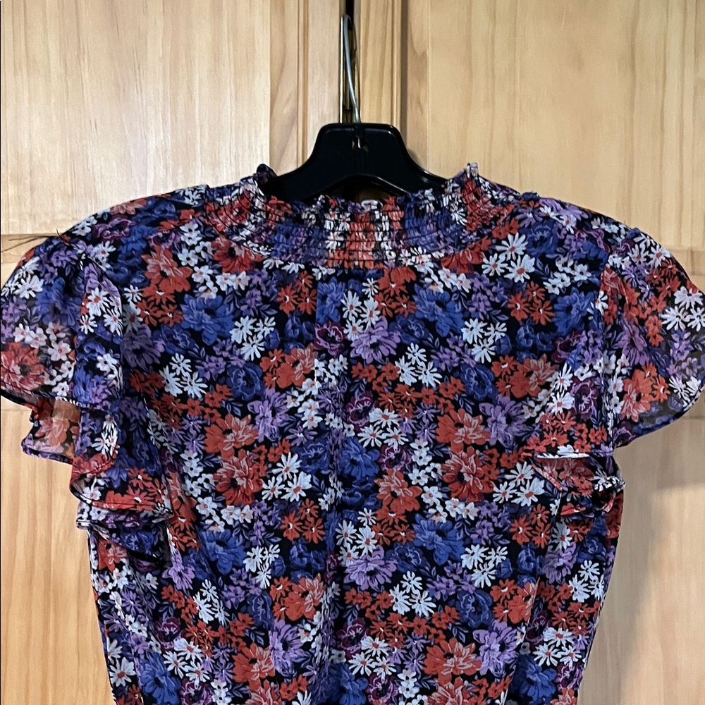 1. State Floral Print Ruffle Blouse - Picture 3 of 4
